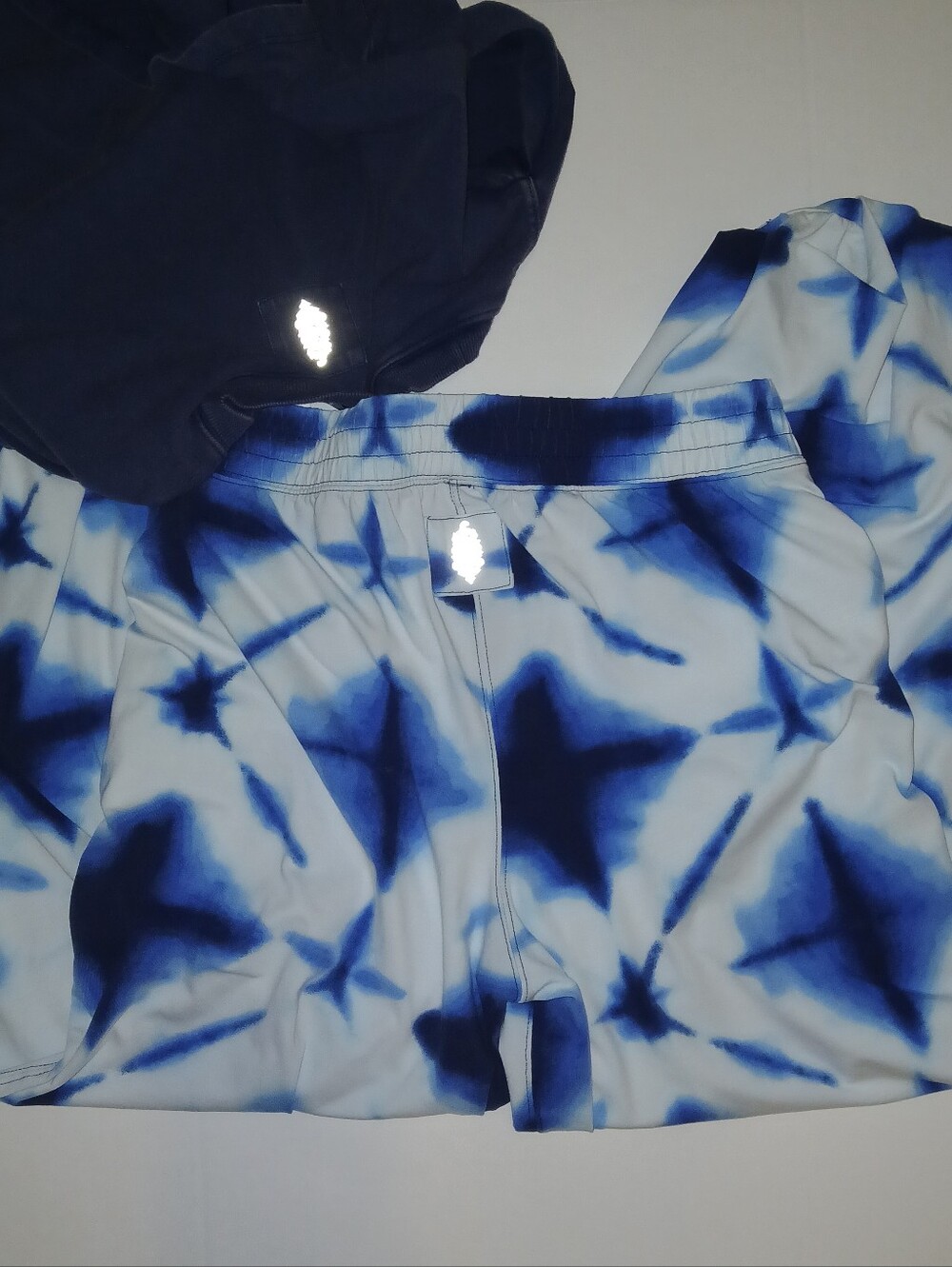 2 Pc Set Free People Movement Hot Shot Cotton Top & Pants, Navy Tie Dye - Picture 6 of 11